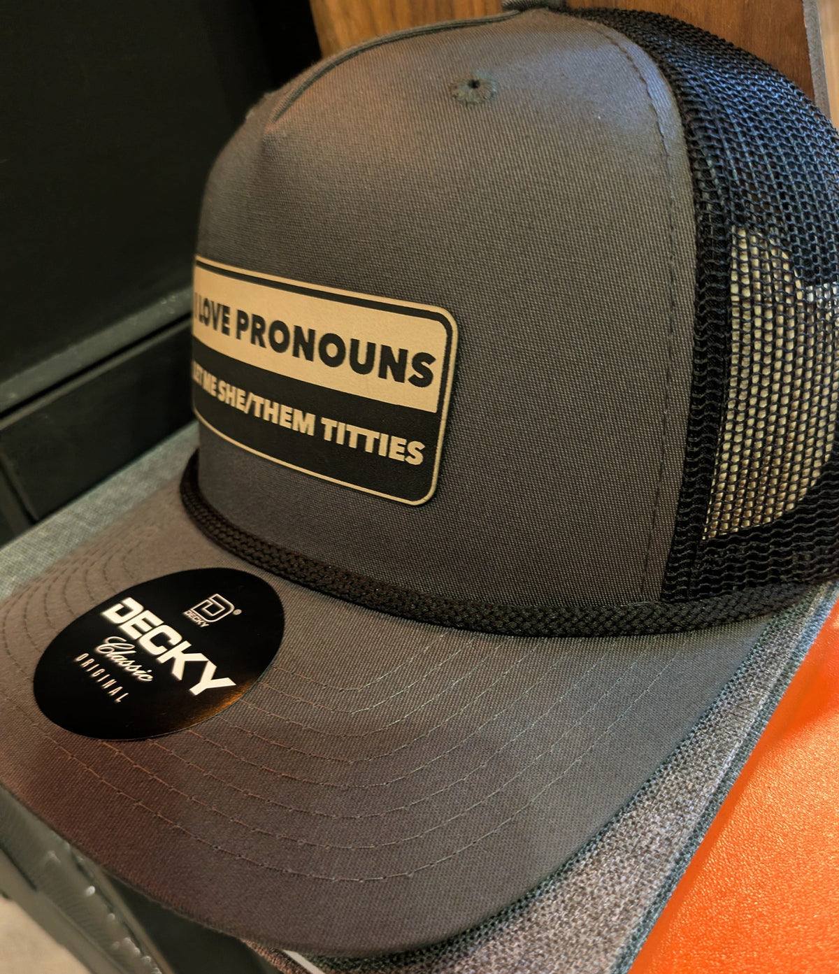 Pitcher Perfect Hat I love Prounouns - Let me she them titties - Snapback hat