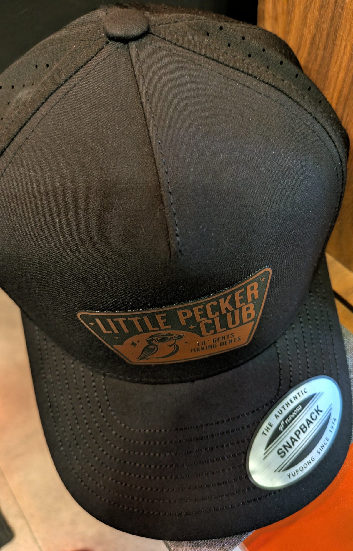 Pitcher Perfect Hat Little Pecker Club - Lil Gents making Dents - Snapback Hat Premium - Black