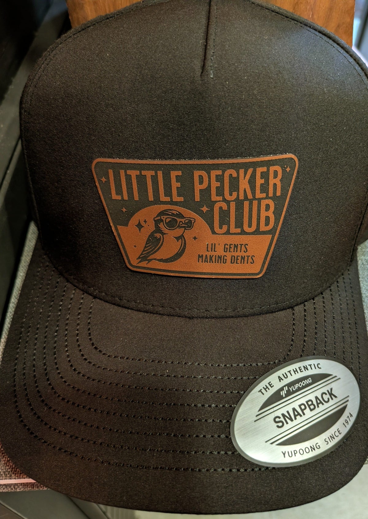 Pitcher Perfect Hat Little Pecker Club - Lil Gents making Dents - Snapback Hat Premium - Black