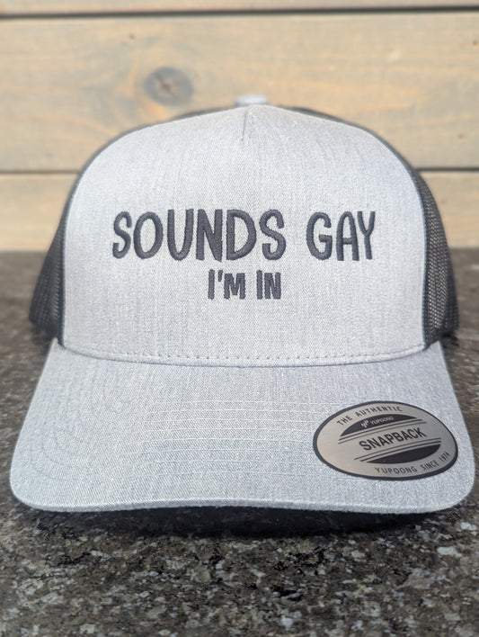 Pitcher Perfect Hat Sounds Gay, I'm In - Yupoong Snapback Hat