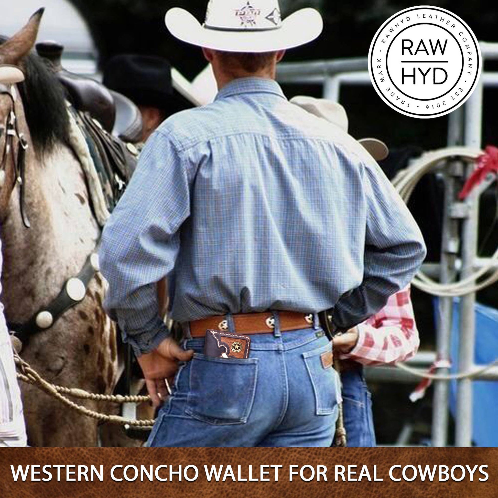 RAWHYD Leather Co. RAWHYD Leather Co. - Western Concho Wallet for Men