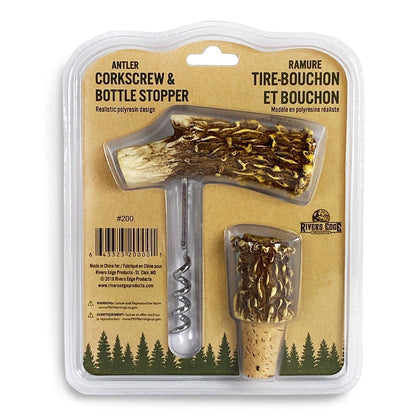 Rivers Edge Products Rivers Edge Products - Cork Screw and Bottle Stop-Antler