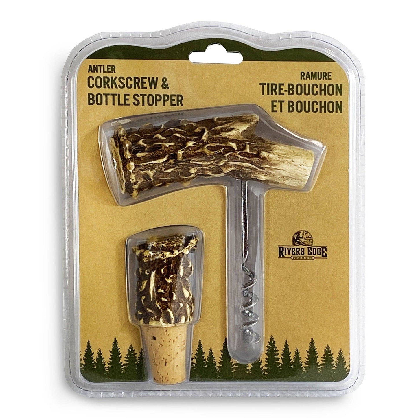 Rivers Edge Products Rivers Edge Products - Cork Screw and Bottle Stop-Antler