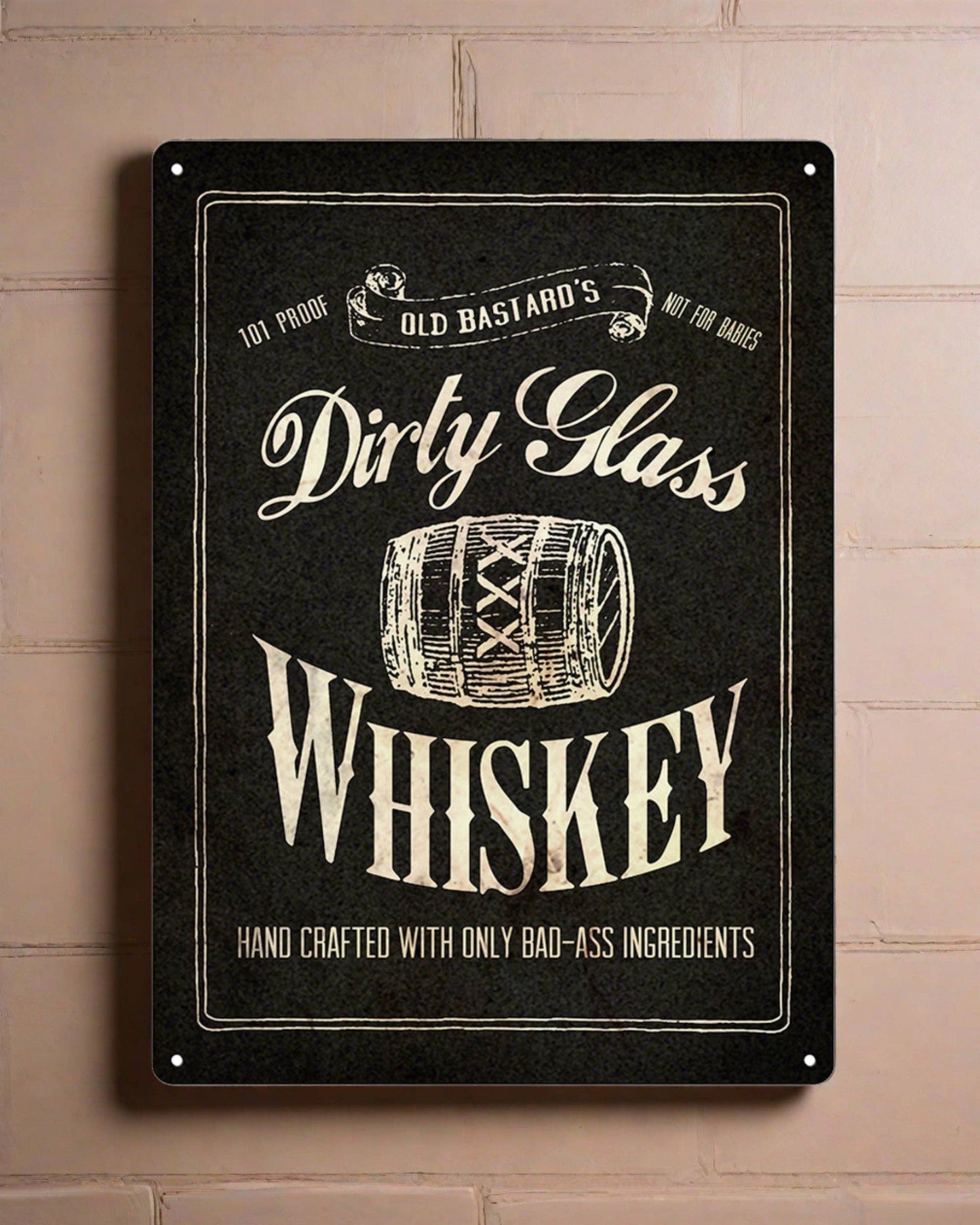 Rivers Edge Products Rivers Edge Products - Tin Sign 12in x 17in-Dirty Glass Whiskey