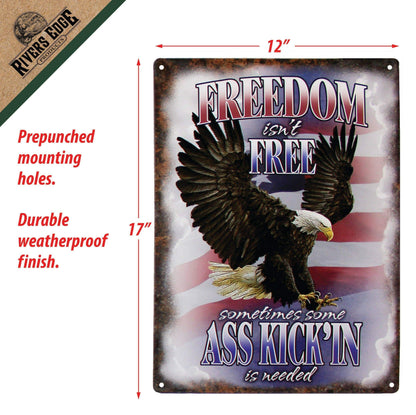 Rivers Edge Products Rivers Edge Products - Tin Sign 12in x 17in-Freedom Isnt Free