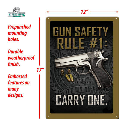 Rivers Edge Products Rivers Edge Products - Tin Sign 12in x 17in-Gun Safety