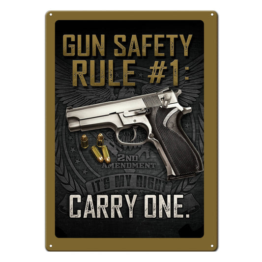 Rivers Edge Products Rivers Edge Products - Tin Sign 12in x 17in-Gun Safety