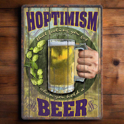 Rivers Edge Products Rivers Edge Products - Tin Sign 12in x 17in-Hoptimism Beer