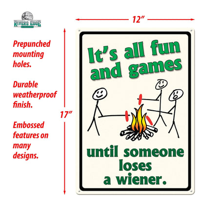 Rivers Edge Products Rivers Edge Products - Tin Sign 12in x 17in-Its All Fun and Games