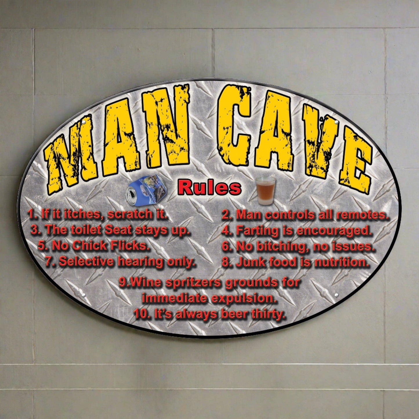 Rivers Edge Products Rivers Edge Products - Tin Sign 12in x 17in-Man Cave Rules
