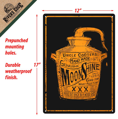 Rivers Edge Products Rivers Edge Products - Tin Sign 12in x 17in-Moon Shine