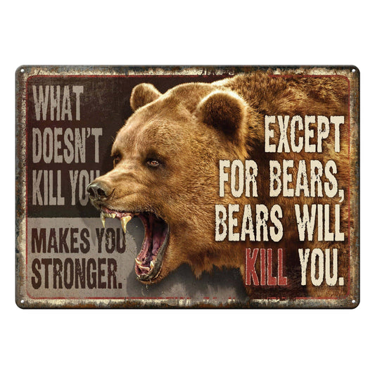 Rivers Edge Products Rivers Edge Products - Tin Sign 12in x 17in-What Doesnt Kill You