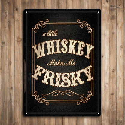 Rivers Edge Products Rivers Edge Products - Tin Sign 12in x 17in-Whiskey Makes Me Frisky