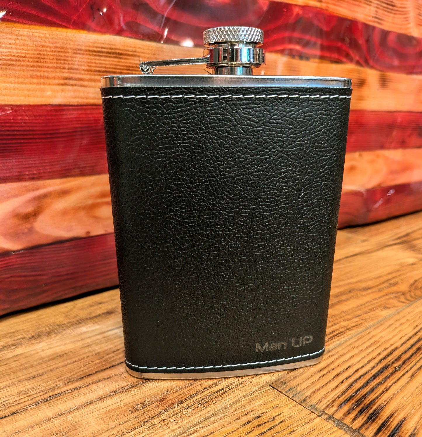 Black Wrap Flask - Man Up