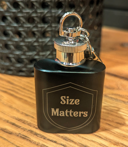 Size Matters - Mini Flask Keychain - 1oz