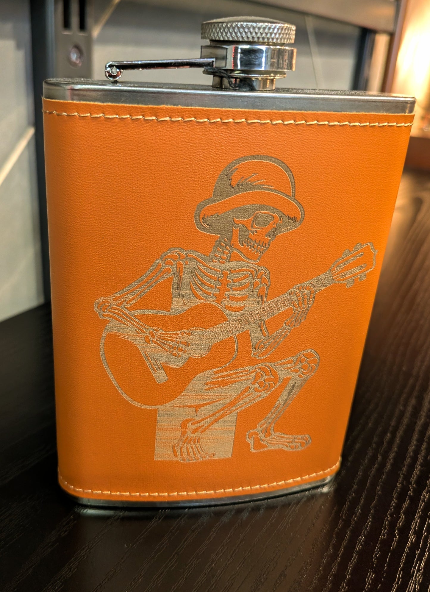 Skeleton Playing Guitar - Flask