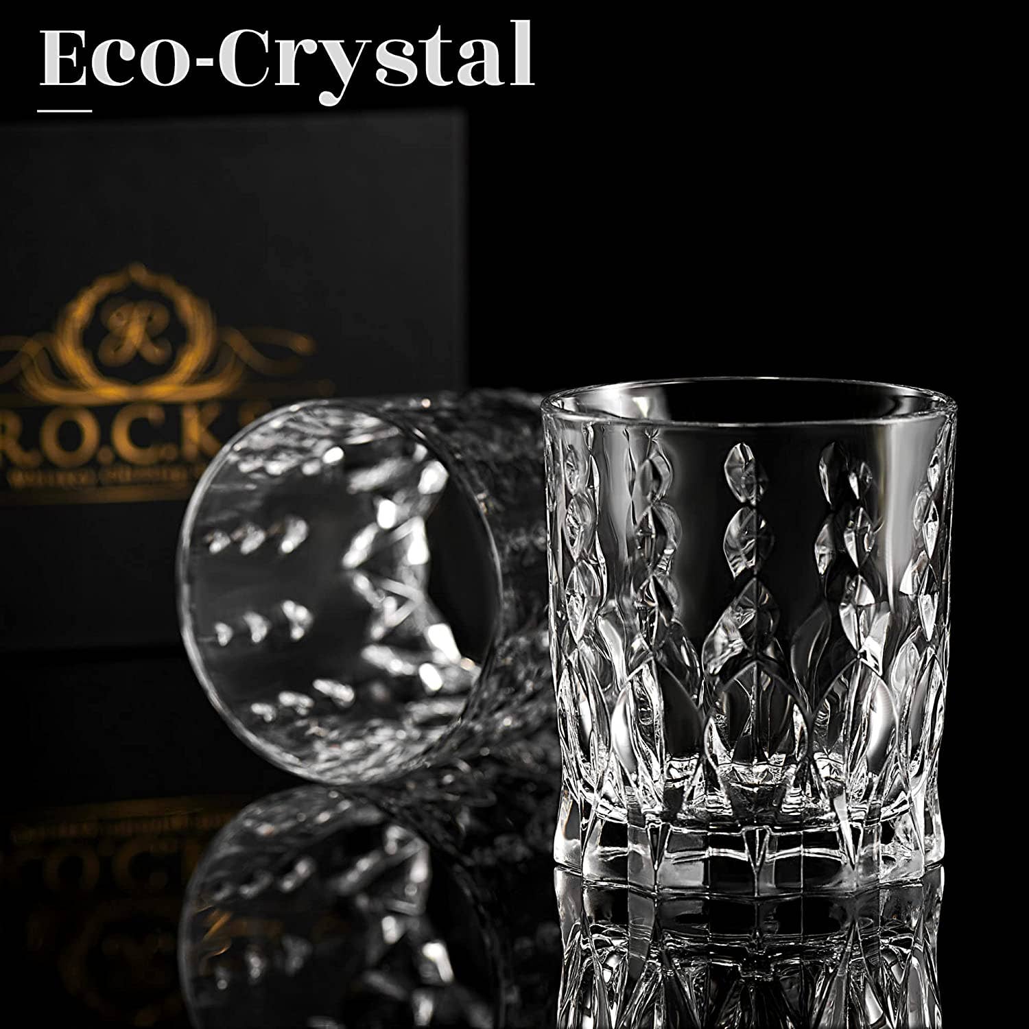 ROCKS Whiskey Chilling Stones ROCKS Whiskey Chilling Stones - The Eco Crystal Collection - Monarch Whiskey Glass Edition