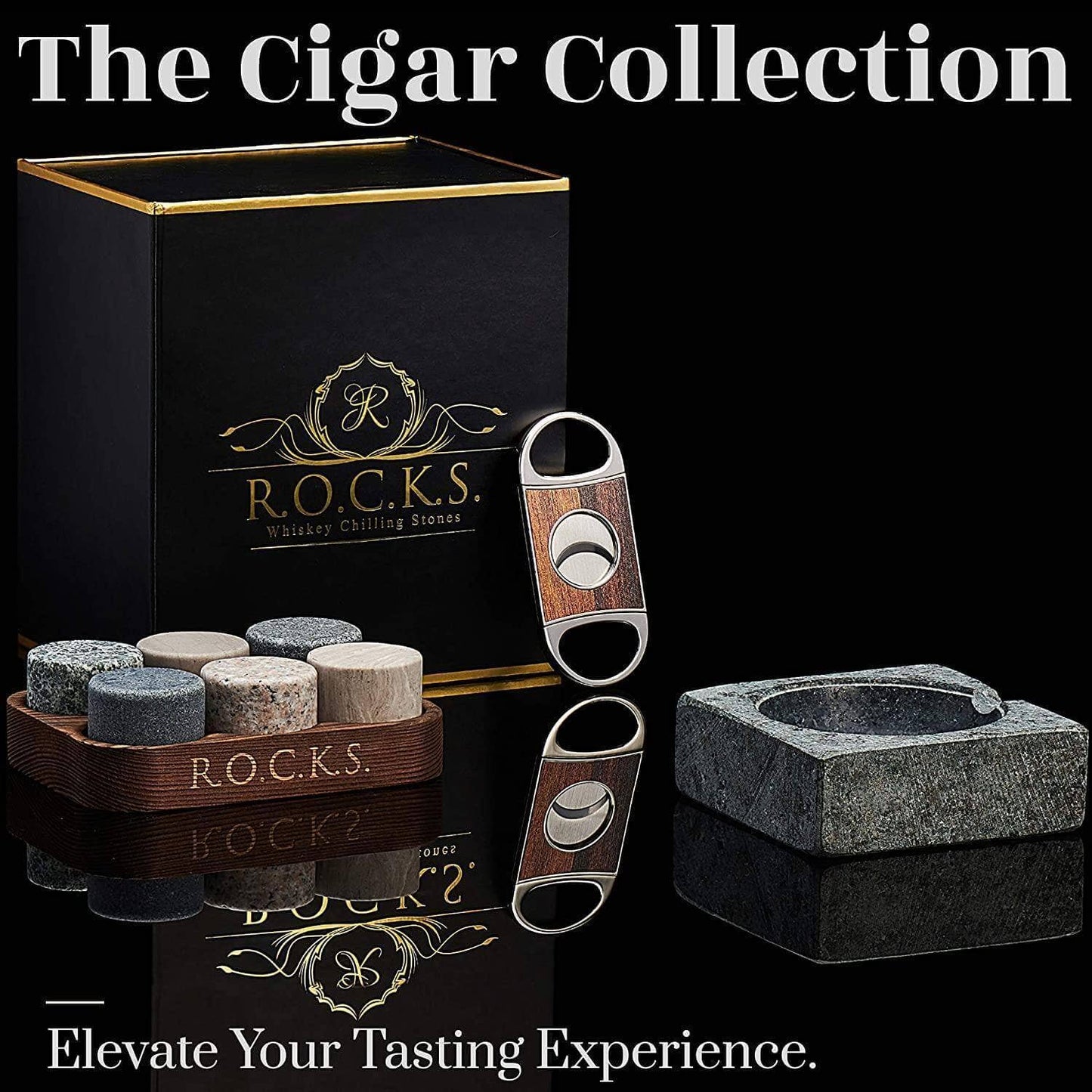 ROCKS Whiskey Chilling Stones ROCKS Whiskey Chilling Stones - The Gentleman's Set - Cigar Aficionado