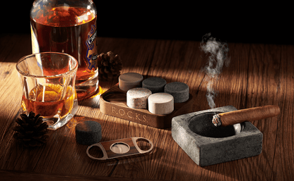 ROCKS Whiskey Chilling Stones ROCKS Whiskey Chilling Stones - The Gentleman's Set - Cigar Aficionado