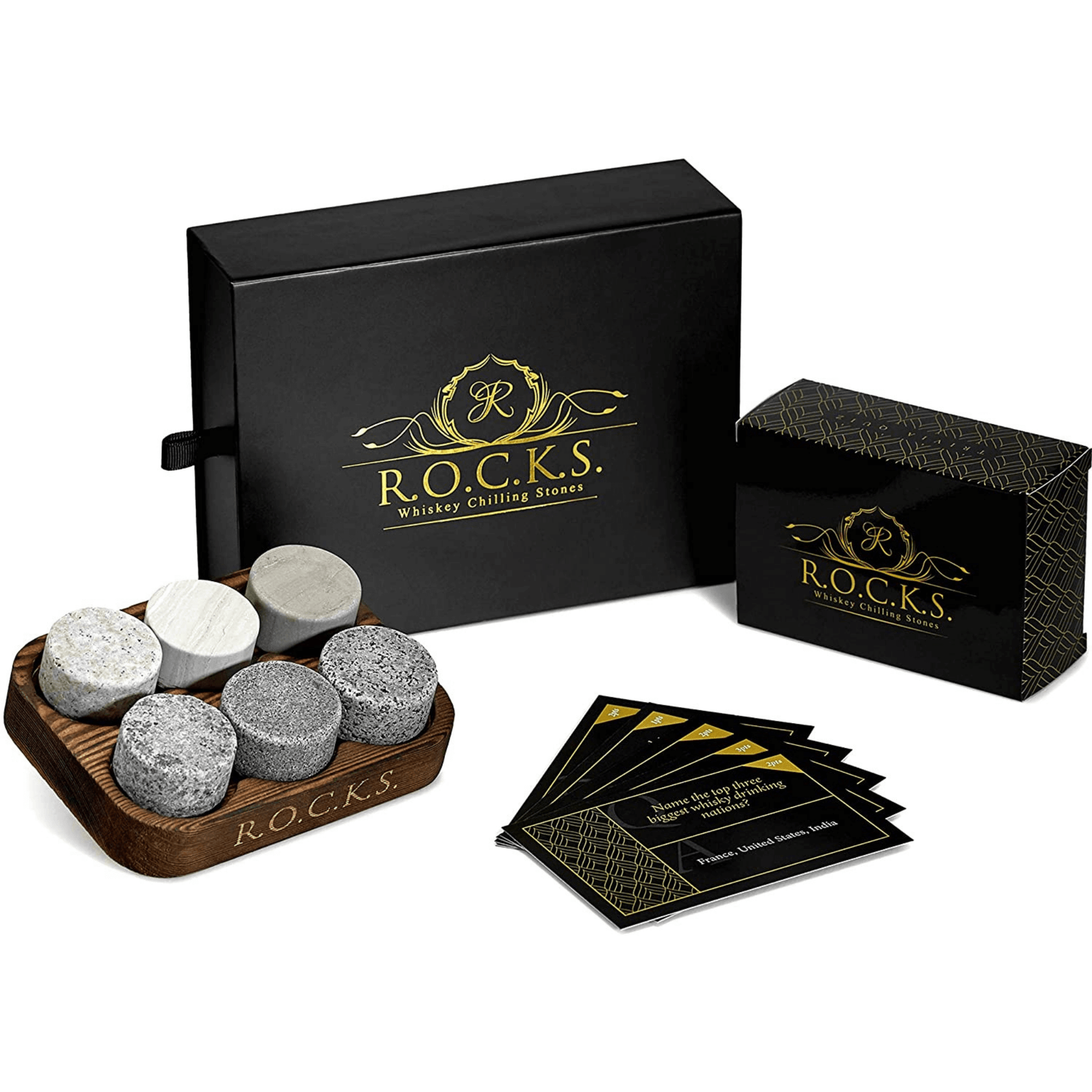 ROCKS Whiskey Chilling Stones ROCKS Whiskey Chilling Stones - The Rocks x Whiskey Trivia Quiz Gift Set