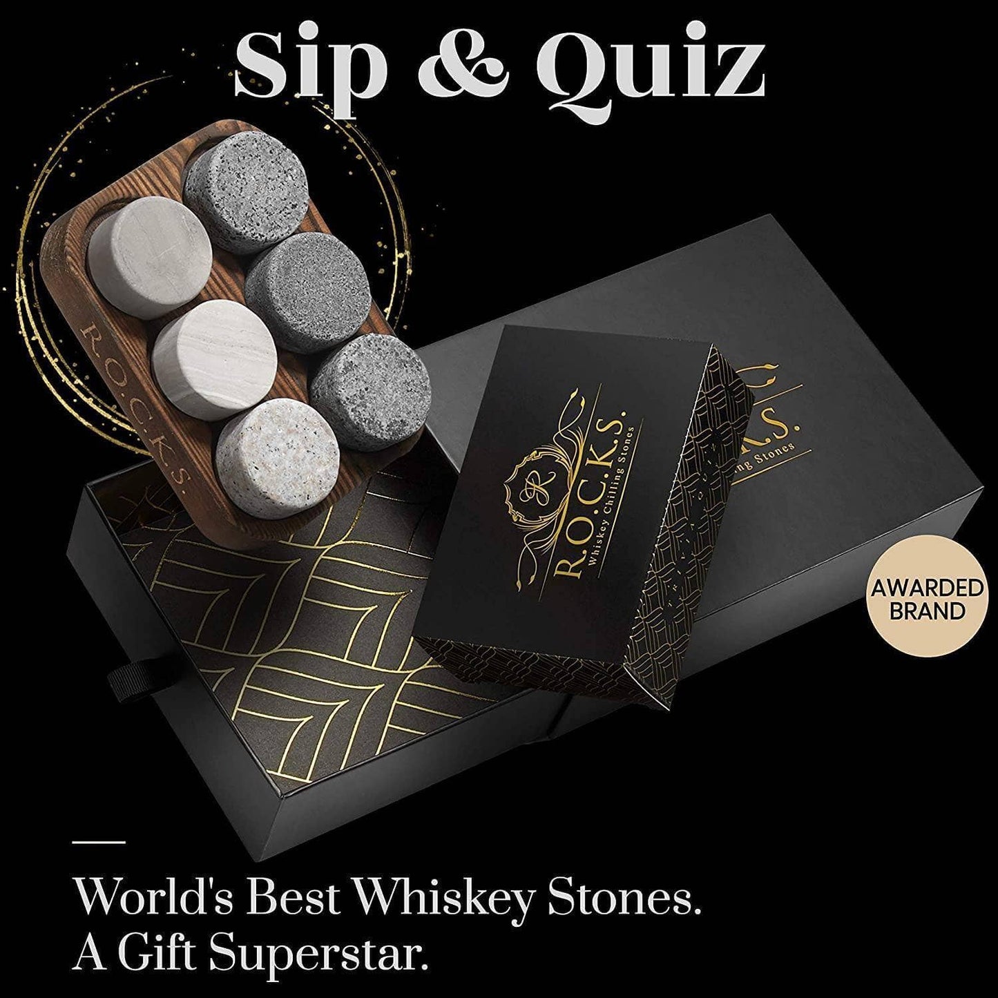 ROCKS Whiskey Chilling Stones ROCKS Whiskey Chilling Stones - The Rocks x Whiskey Trivia Quiz Gift Set