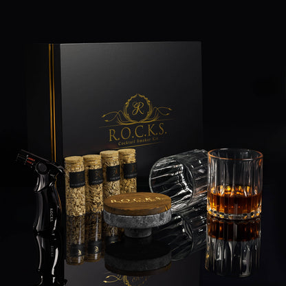 ROCKS Whiskey Chilling Stones ROCKS Whiskey Chilling Stones - The Whiskey & Cocktail Smoker Kit Gift Set