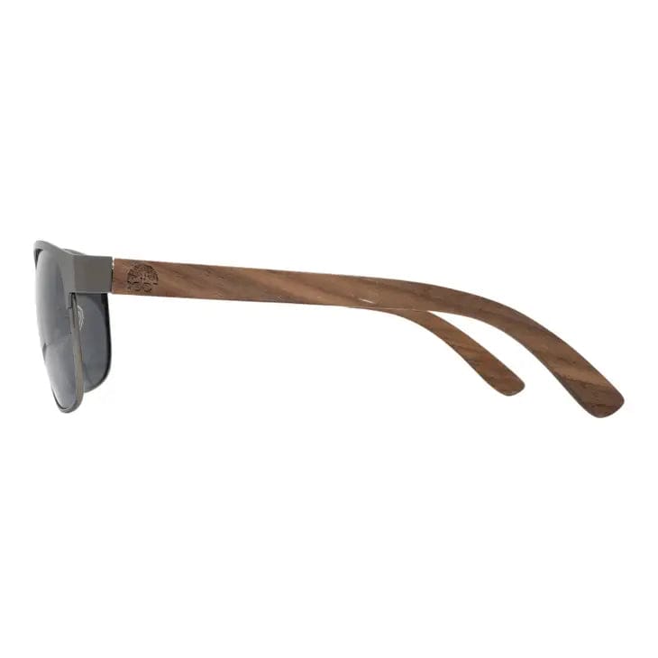 Root Sustainable Wooden Accessories LLC. Men's Sunglasses Metal Frame - Wood Temples Sunglasses -FRENCH QUARTER | GUNMETAL