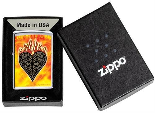 Scorpio Posters Scorpio Posters - Celtic Flaming Heart - Street Chrome Zippo Lighter