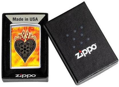 Scorpio Posters Scorpio Posters - Celtic Flaming Heart - Street Chrome Zippo Lighter