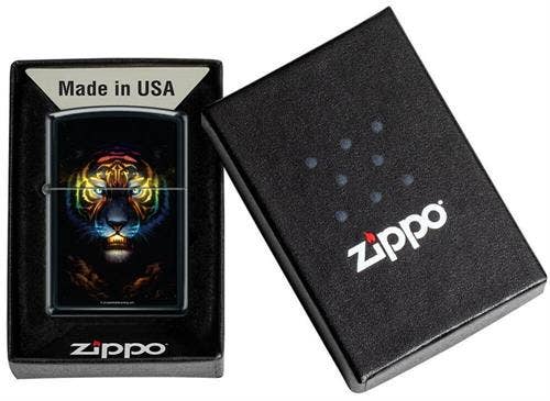 Scorpio Posters Scorpio Posters - Colorsoul Tiger by: JoJoe Black Matte Zippo Lighter