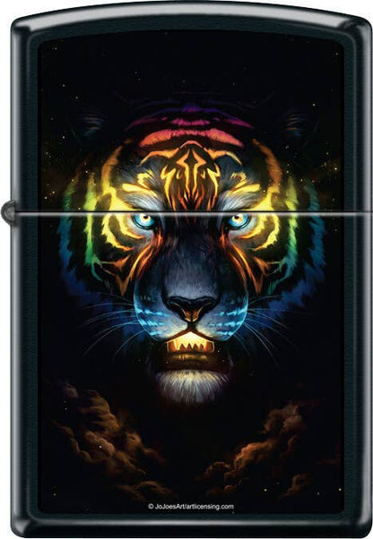 Scorpio Posters Scorpio Posters - Colorsoul Tiger by: JoJoe Black Matte Zippo Lighter
