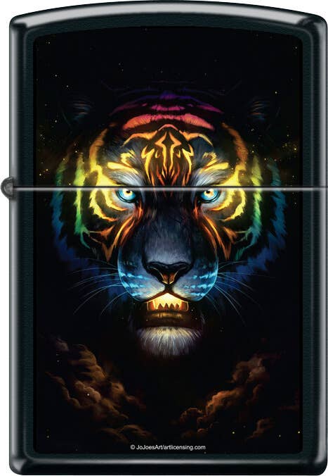 Scorpio Posters Scorpio Posters - Colorsoul Tiger by: JoJoe Black Matte Zippo Lighter