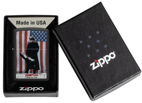 Scorpio Posters Scorpio Posters - Johnny Cash - I Walk the Line Black Matte Zippo Lighter