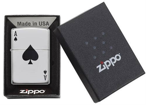 Scorpio Posters Scorpio Posters - Lucky Ace - High Polish Chrome Zippo Lighter