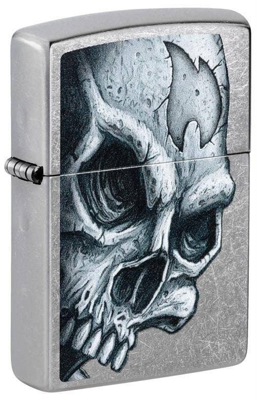Scorpio Posters Scorpio Posters - Skull and Flame  Street Chrome Zippo Lighter