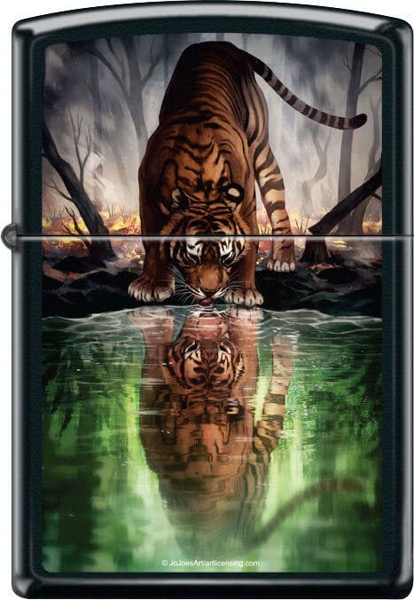 Scorpio Posters Scorpio Posters - The World I Used To Know Tiger Black Matte Zippo Lighter