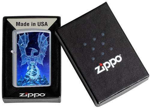 Scorpio Posters Scorpio Posters - Winter Spirit Dragon Street Chrome Zippo Lighter