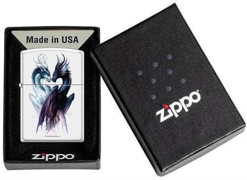 Scorpio Posters Scorpio Posters - Yin Yang Dragons by: JoJoe White Matte Zippo Lighter