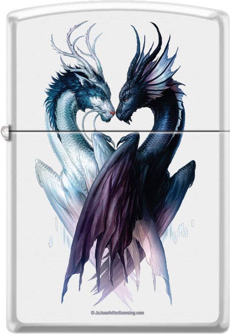 Scorpio Posters Scorpio Posters - Yin Yang Dragons by: JoJoe White Matte Zippo Lighter