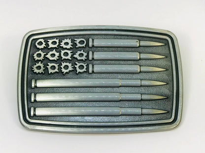 SimpleNGreat SimpleNGreat - Bullet Flag Belt Buckle 1788: Antique Silver