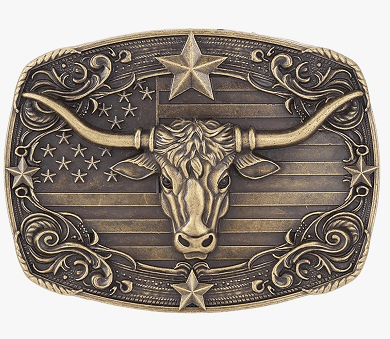 SimpleNGreat SimpleNGreat - Western Cowboy Long Horn Bull Belt Buckle 1792BNZ