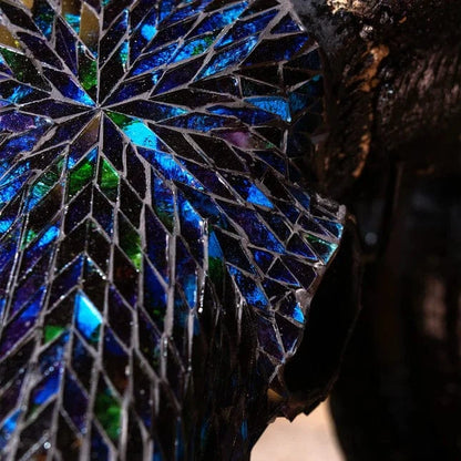 Skull Bliss Ram Skull Blue Mirror Mosaic Ram Skull - Skull Bliss