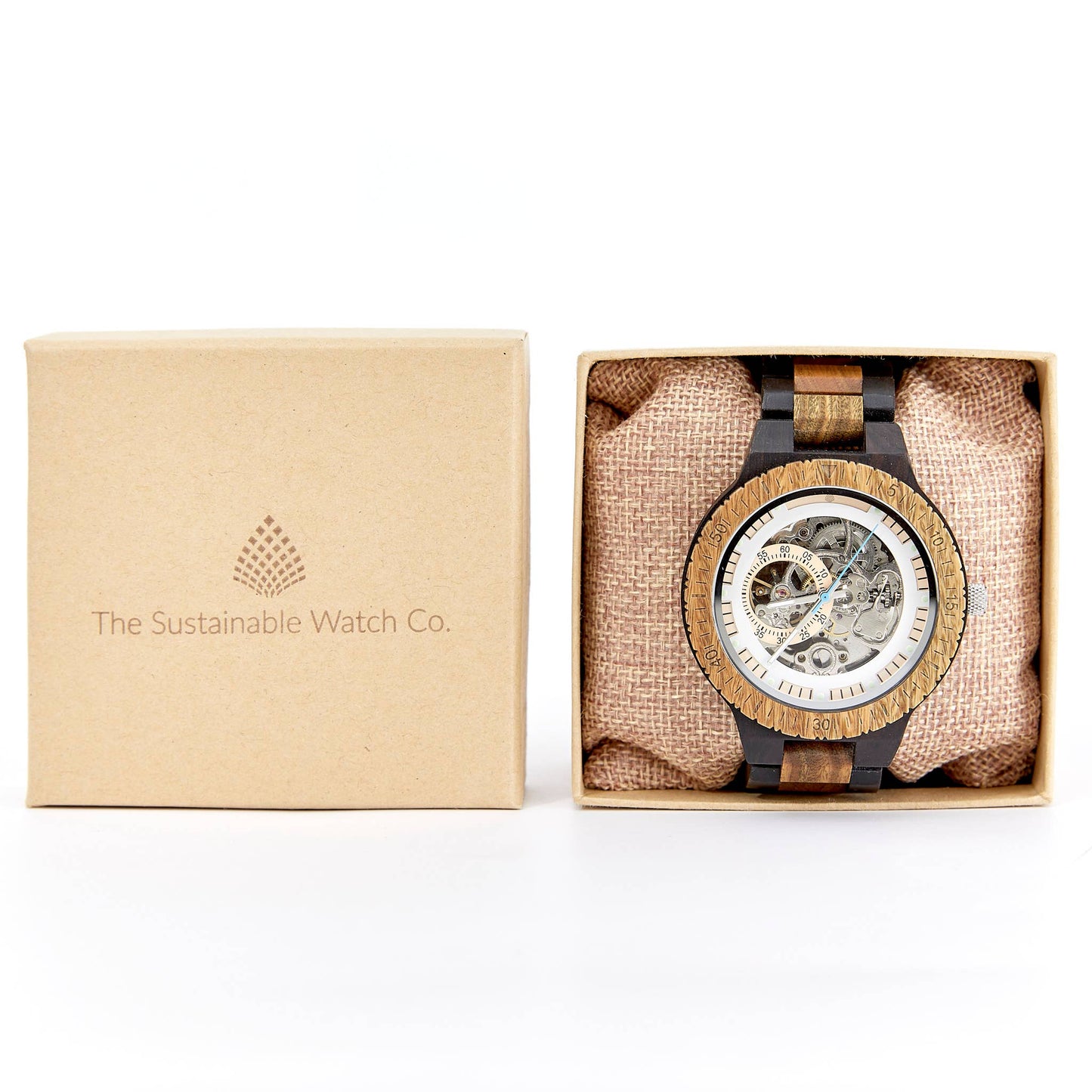 The Sustainable Watch Company The Sustainable Watch Company - The Hemlock - Handmade Recycled Natural Wood Wristwatch