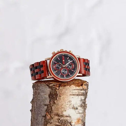 The Sustainable Watch Company The Sustainable Watch Company - The Redwood - Chronograph Wood Wristwatch for Men - Handmade from Natural Wood