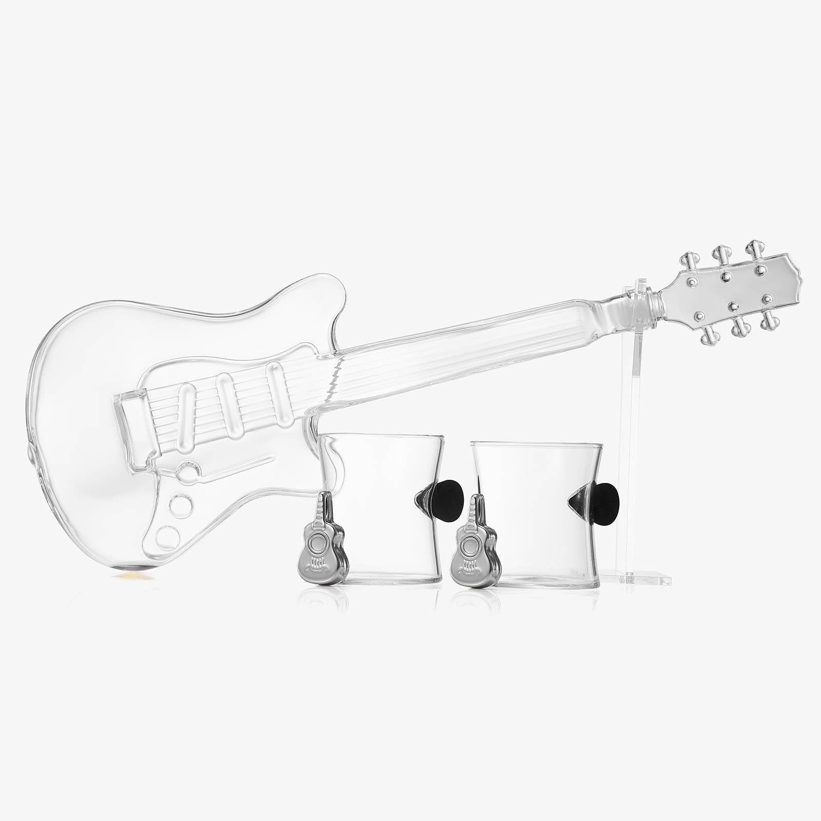 The Wine Savant / Khen Glassware The Wine Savant /  Khen Glassware - Electric Guitar  Decanter with 2 Pick Whiskey Glasses