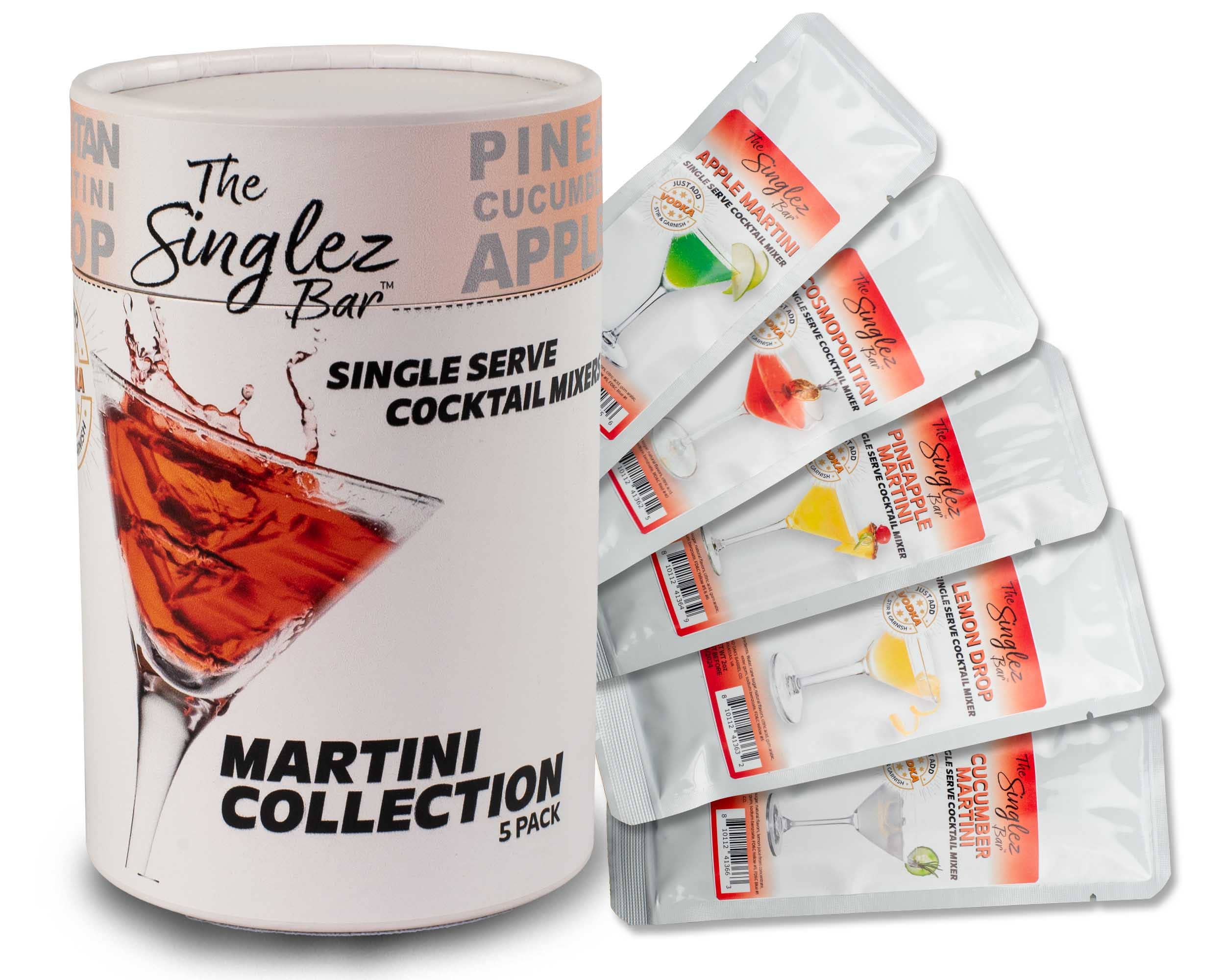 Singlez Bar Martini Collection 5Pack Single Serve Mixers Man Up