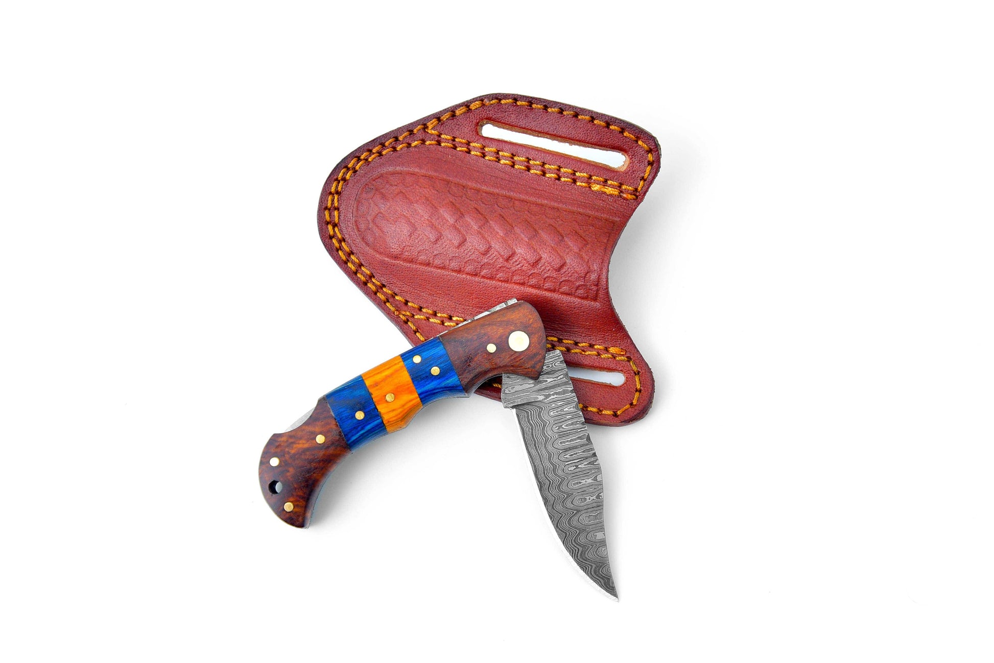 Titan International Titan International - Damascus steel pocket knife Limited Run Black Diamond Wood TF-058