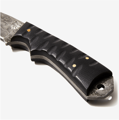Titan International Titan International - Damascus Steel Titan Signature Tanto Blade: Orange Diamond Wood