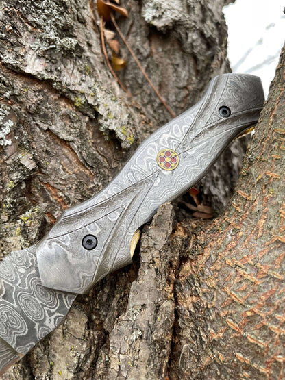 Titan International Titan International - Full Damascus Steel Folding Knife TK-040