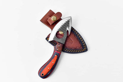 Titan International Titan International - Handcrafted Gut Hook Skinner Knife with Exotic Wood Handle & Leather Sheath